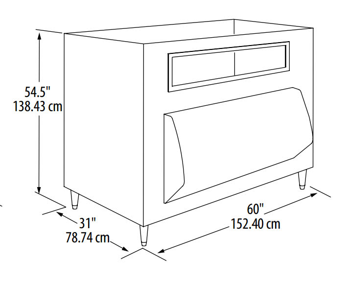 Manitowoc F Series F1325 Ice Storage Bin — 1238 lb Capacity, 60 in Wide