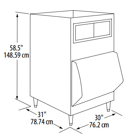 Manitowoc F Series F700 Ice Storage Bin — 639 lb Capacity, 30 in Wide
