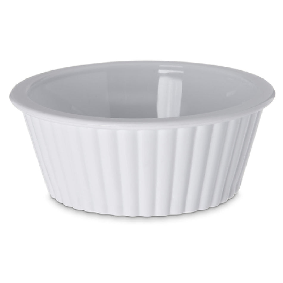 Carlisle 084402 2 Oz Plastic Ramekin Dishwasher Safe Fluted White
