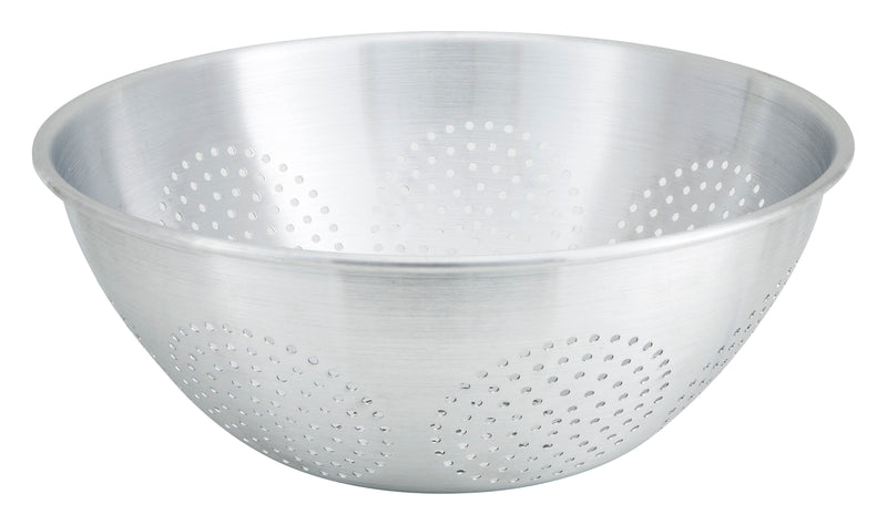 Winco ALO-12 12 Quart Round Colander Aluminum for Bulk Food Preparation
