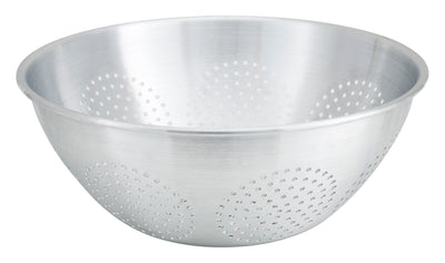 Winco ALO-12 12 Quart Round Colander Aluminum for Bulk Food Preparation