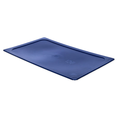 Carlisle 10212B60 Food Pan Cover Full Size Solid Rounded Rim Blue Polyethylene