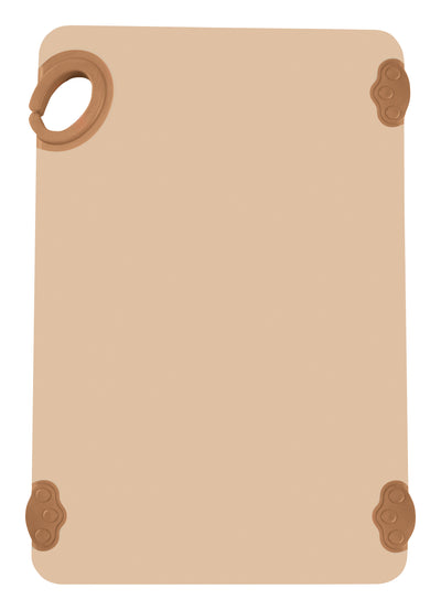 Winco CBK-1218BN 12 Inch Cutting Board with rubber grip hook Brown Co-polymer