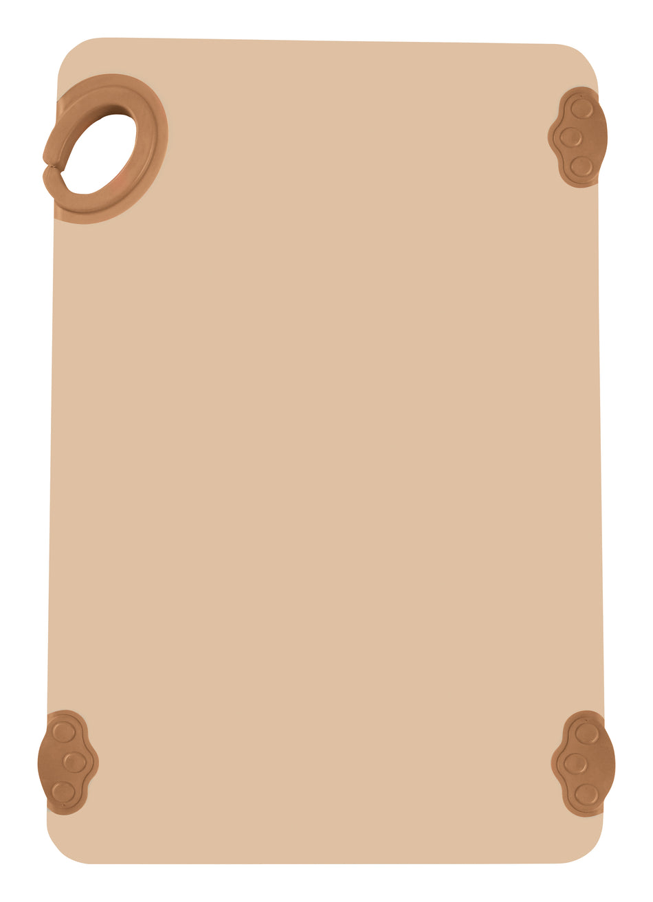 Winco CBK-1218BN 12 Inch Cutting Board with rubber grip hook Brown Co-polymer