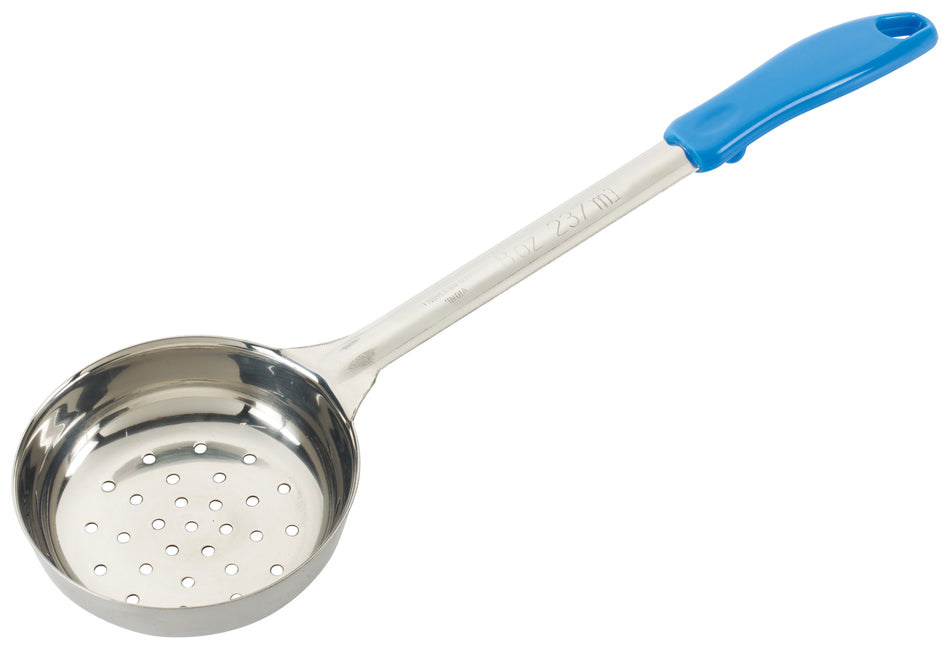 Winco FPP-8 8 Oz Food Portioner Perforated Stainless Steel Blue Handle