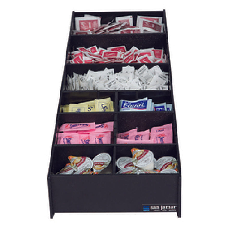 Carlisle L2900 8-3/16 Inch Condiment and Straw Organizer Polystyrene Black