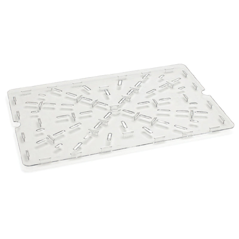 Carlisle 1062907 26 Inch Food Pan Drain Tray Notched Footed Clear Polycarbonate
