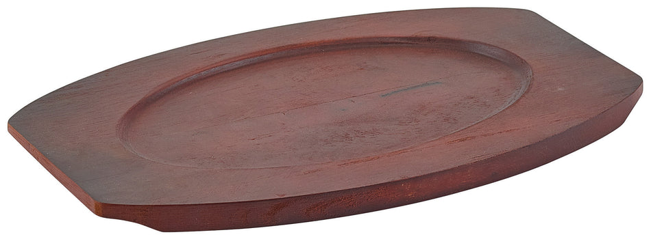 Winco APL-12UL 12 Inch Oval Wood Sizzle Thermal Platter Underliner