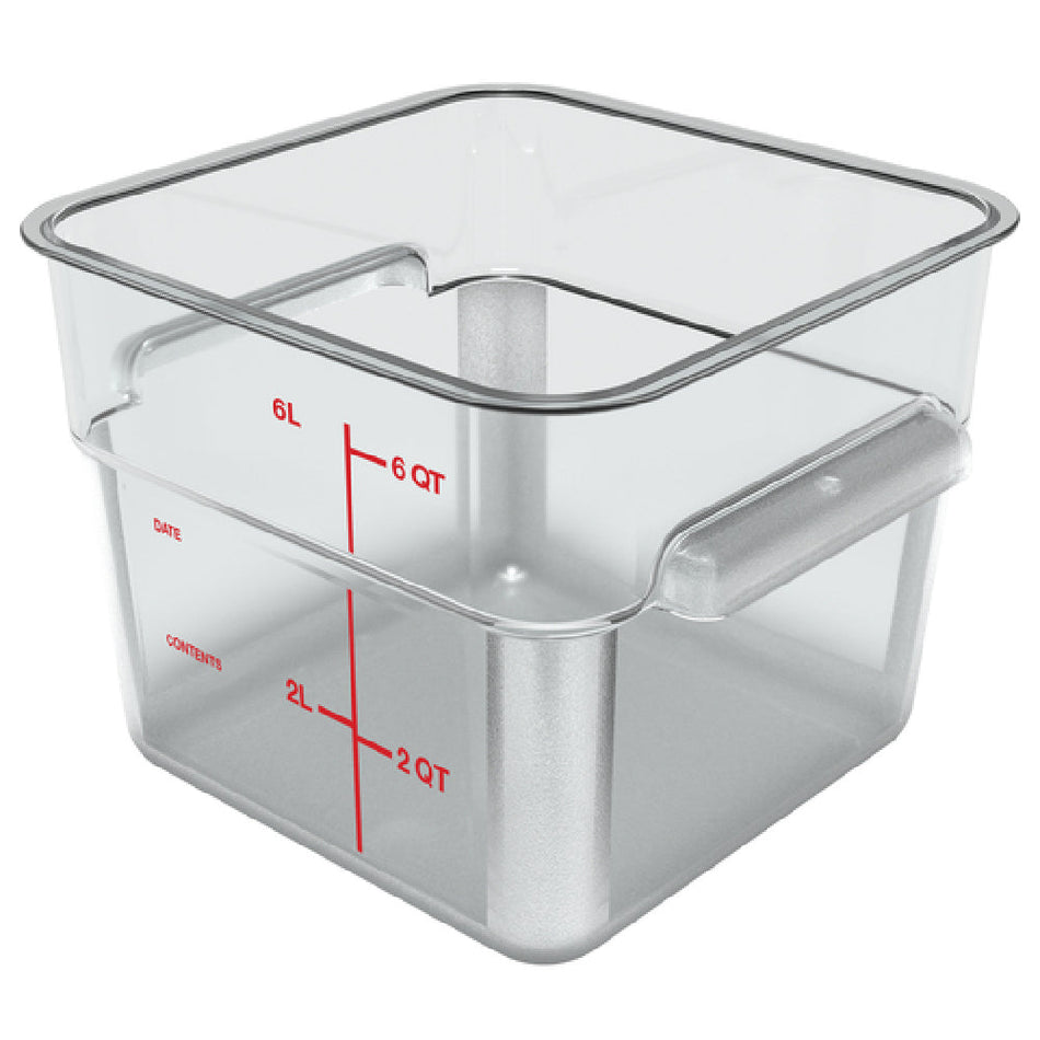Carlisle 11952AF07 6 Quart Food Storage Container Polycarbonate Clear with Purple Print