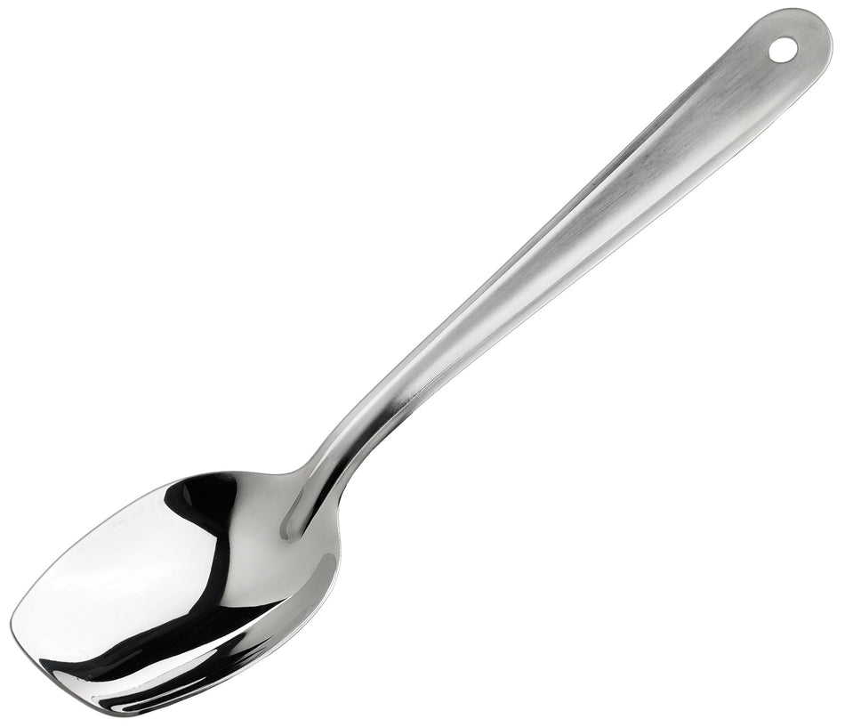Winco SPS-S10 10 Inch Slanted Plating Spoon Solid Dishwasher Safe Stainless Steel Satin Finish