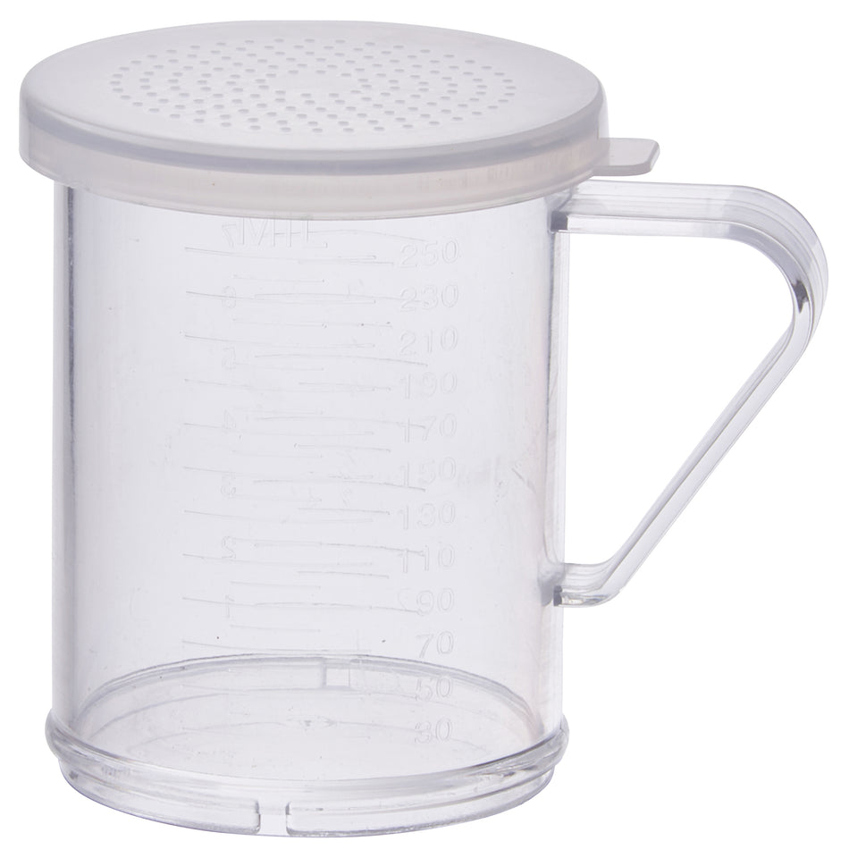 Winco PDG-10CS 10 Oz Shaker Dredge With Handle Polycarbonate Clear