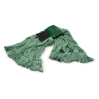 Carlisle 369418S09 Medium Looped-end Wet Mop Head with Scrubber Cotton Blend Green