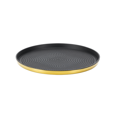 Modern Edge Small 9" Round Serving Tray in Vintage Gold