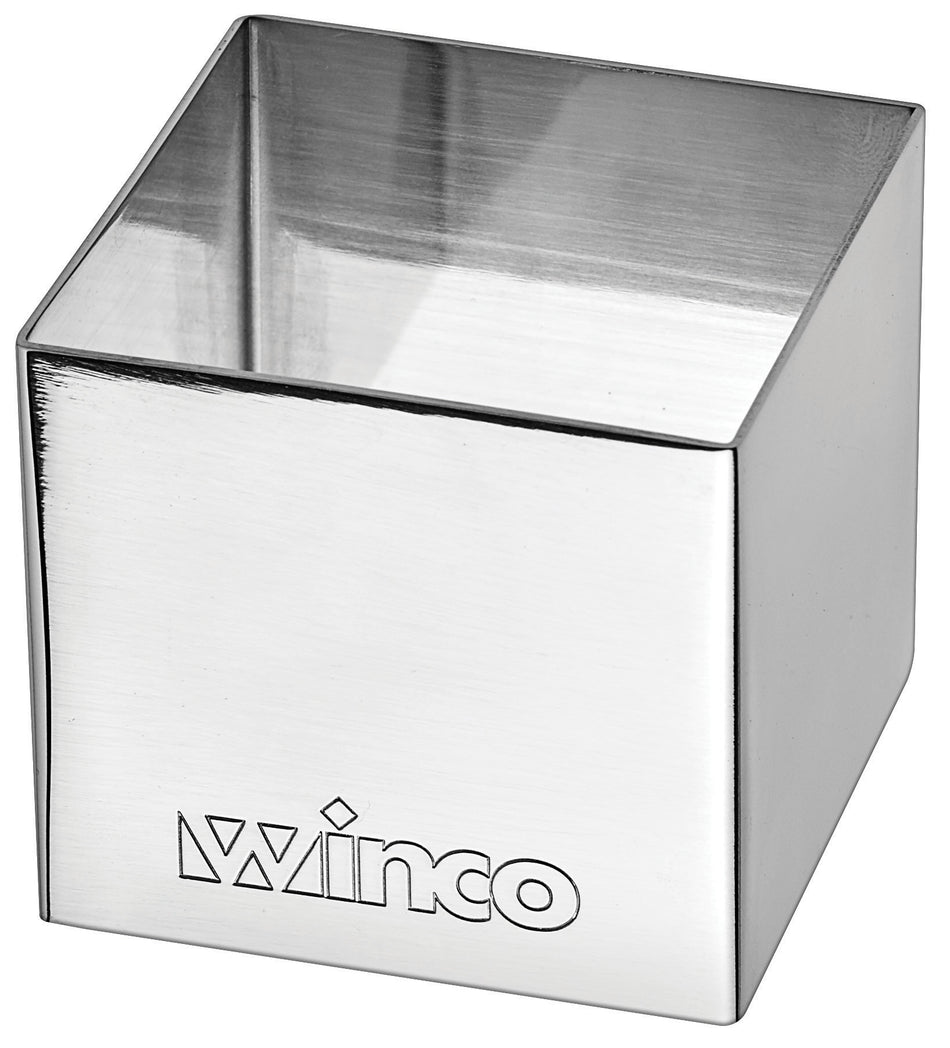 Winco SPM-22S 2 Inch Pastry Mold Square Dishwasher Safe Stainless Steel