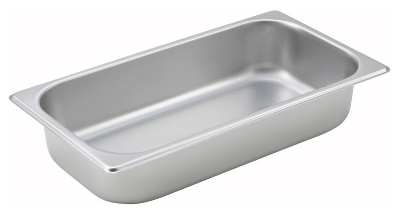 Winco SPT2 Straight-Sided Steam Pan - 1/3 Size 12-3/4 Inch 25 Gauge Stainless Steel