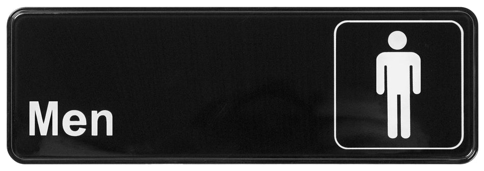 Winco SGN-311 9 Inch Sign Compliance Information Men White Imprint Black