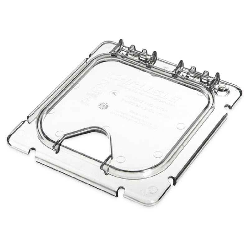 Carlisle CM10319Z07 1/6 Size Coldmaster EZ Access Lid Notched Clear Polycarbonate