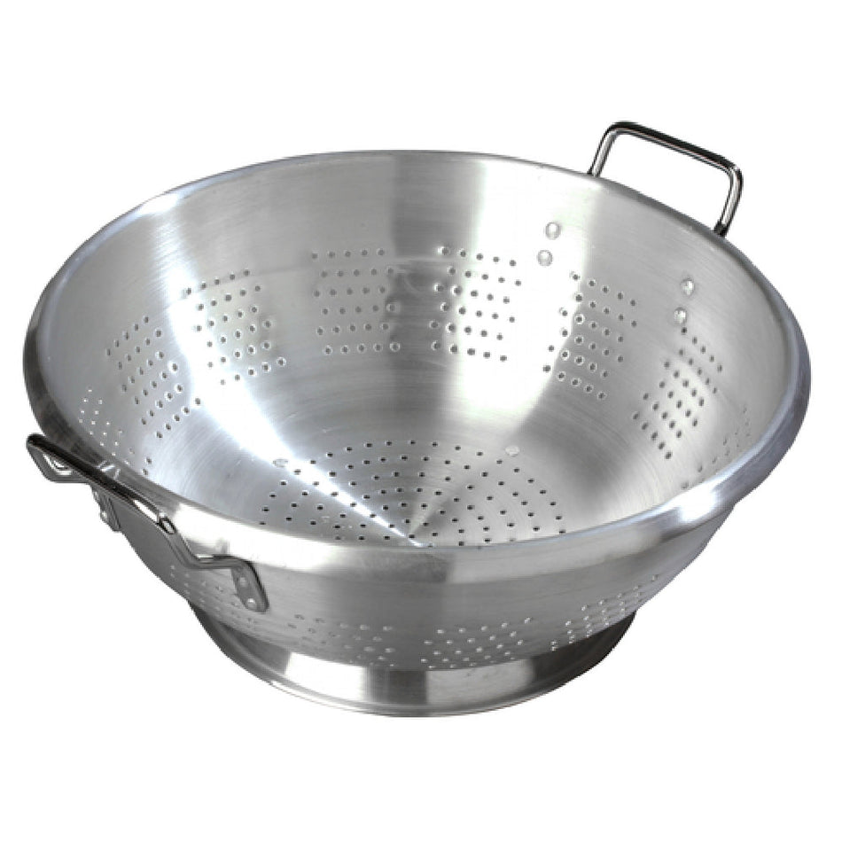 Carlisle 60277 16 Qt Colander Aluminum Satined with Rolled Edge and Footed Design