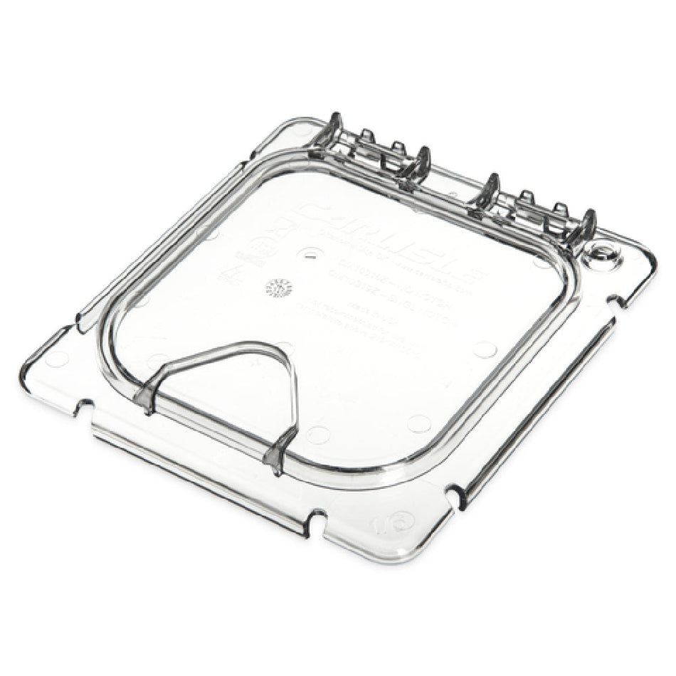 Carlisle CM10318Z07 1/6 Size Lid with Handle and Peg Hole Clear Polycarbonate