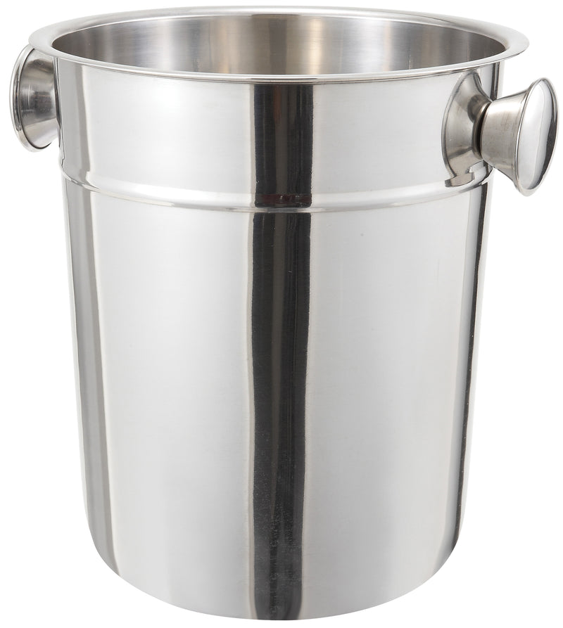 Winco WB-8 8 Qt Round Ice Wine Bucket Stainless Steel Mirror Finish