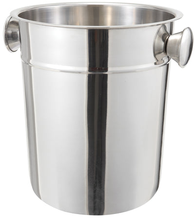 Winco WB-8 8 Qt Round Ice Wine Bucket Stainless Steel Mirror Finish