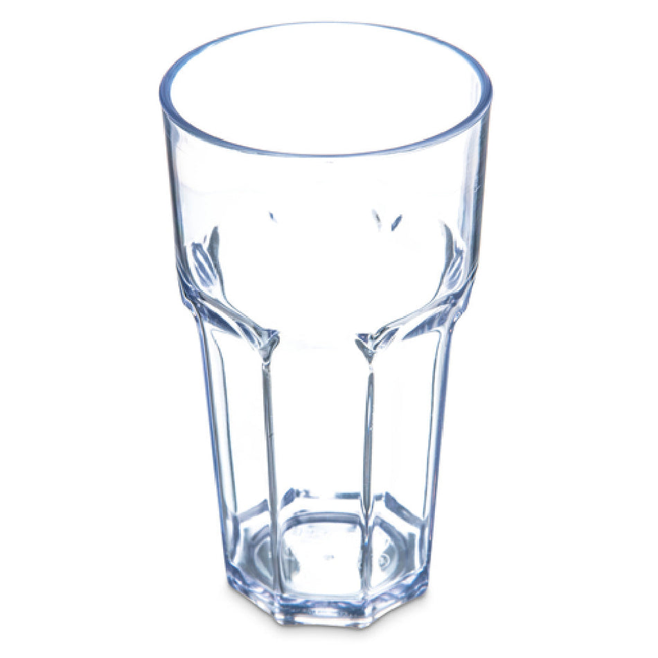 Carlisle 582207 22 Oz Tumbler Faceted Shape Plastic Clear Dishwasher Safe