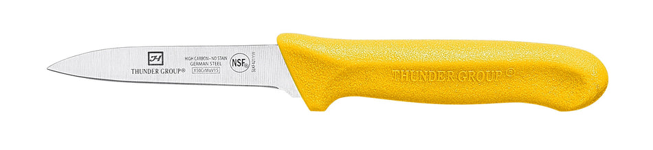 2 Pack Paring Kinfe, 3-1/4" Blade, Yellow Polypropylene Handles, 2 Piece/Pack, German Steel, NSF