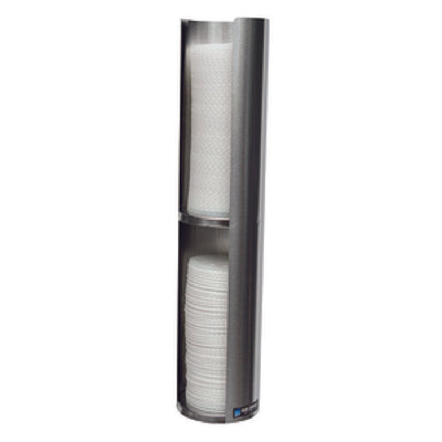 Carlisle L3502 23 Wide San Jamar Double Lid Dispenser Wall Mount Stainless Steel with Dual Sections