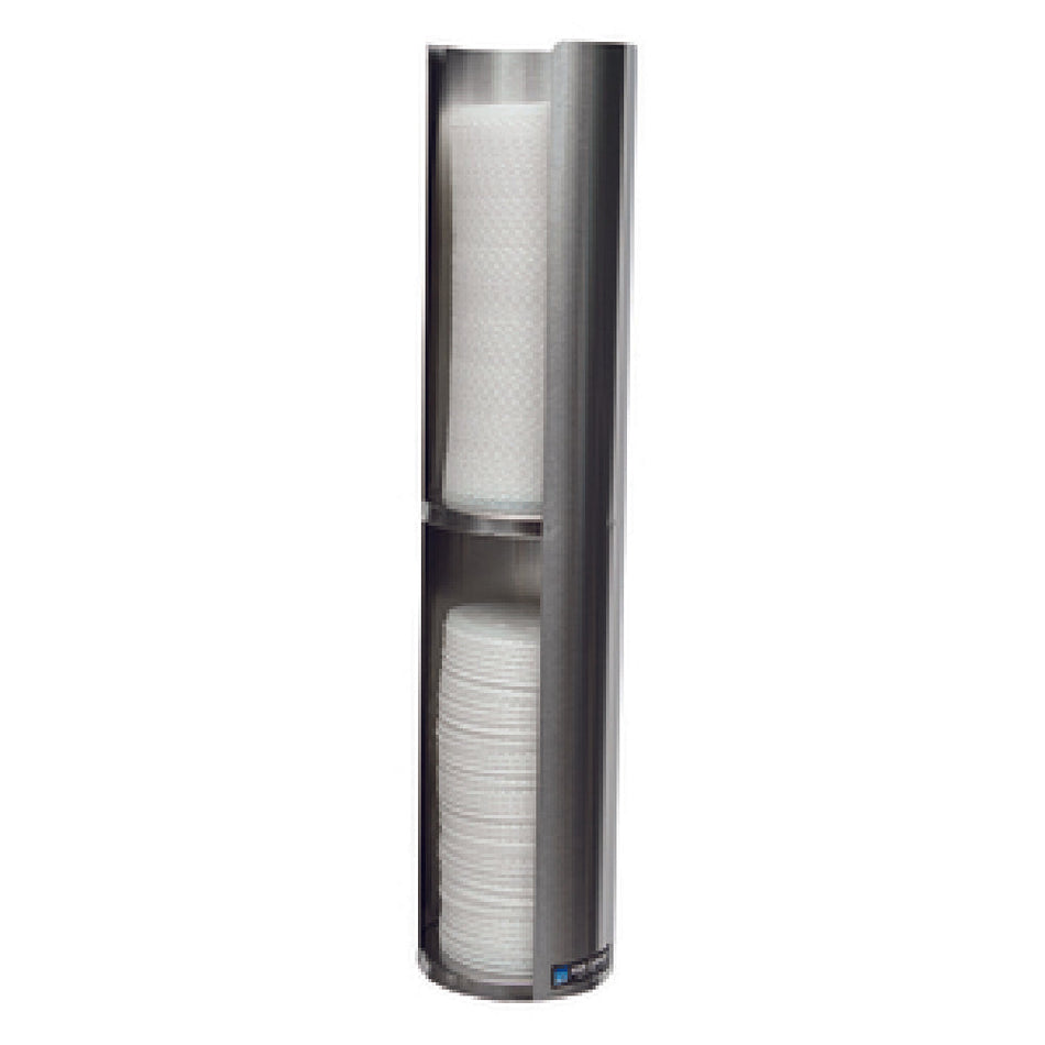 Carlisle L3502 23 Wide San Jamar Double Lid Dispenser Wall Mount Stainless Steel with Dual Sections