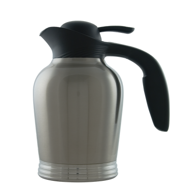 ErgoServ® 1-Liter Stainless Vacuum Insulated Carafe with Push Button Lid in Brushed Stainless and Black