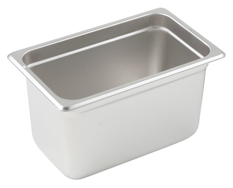 Winco SPJM-406 1/4 Size Steam Table Pan 24 Gauge Anti-Jamming Stainless Steel