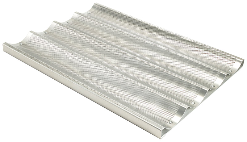 Winco ABPN-4 26 Inch 4 Slot Baguette Pan Perforated 16 Gauge Aluminum