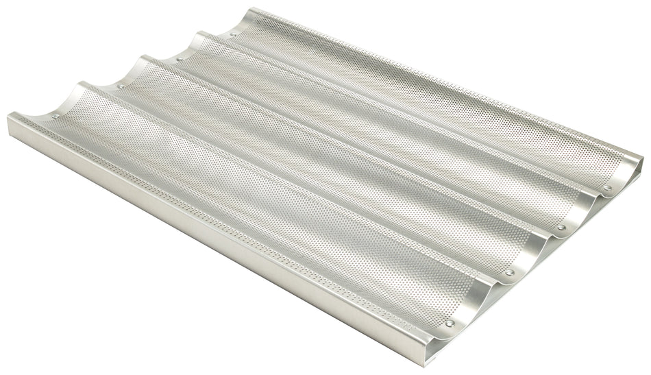Winco ABPN-4 26 Inch 4 Slot Baguette Pan Perforated 16 Gauge Aluminum