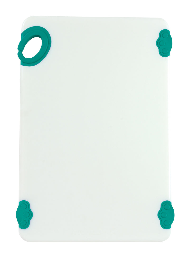 Winco CBN-1218GR 12 Inch Rectangular Cutting Board with Rubber Grip Green Co-polymer