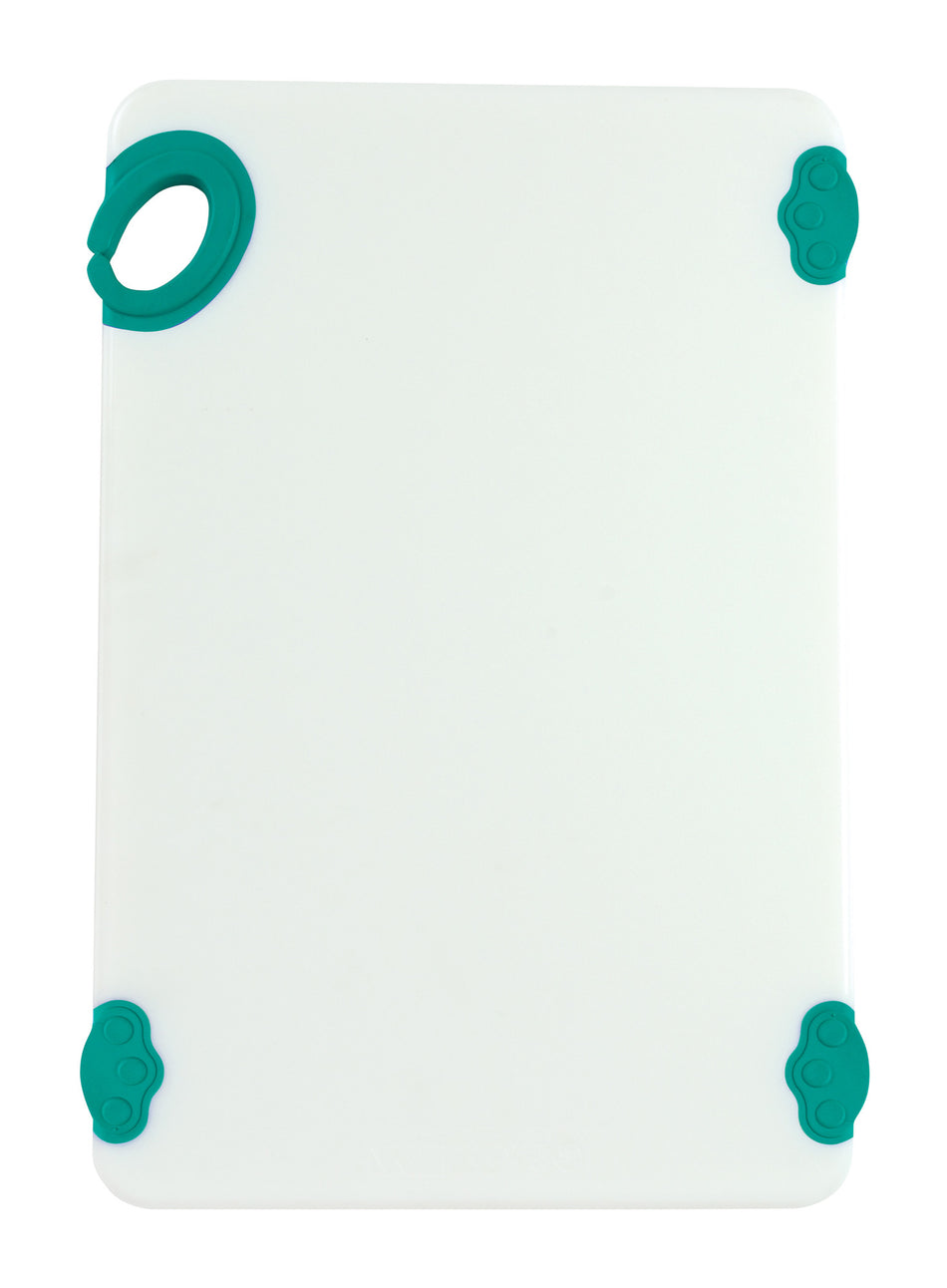 Winco CBN-1218GR 12 Inch Rectangular Cutting Board with Rubber Grip Green Co-polymer