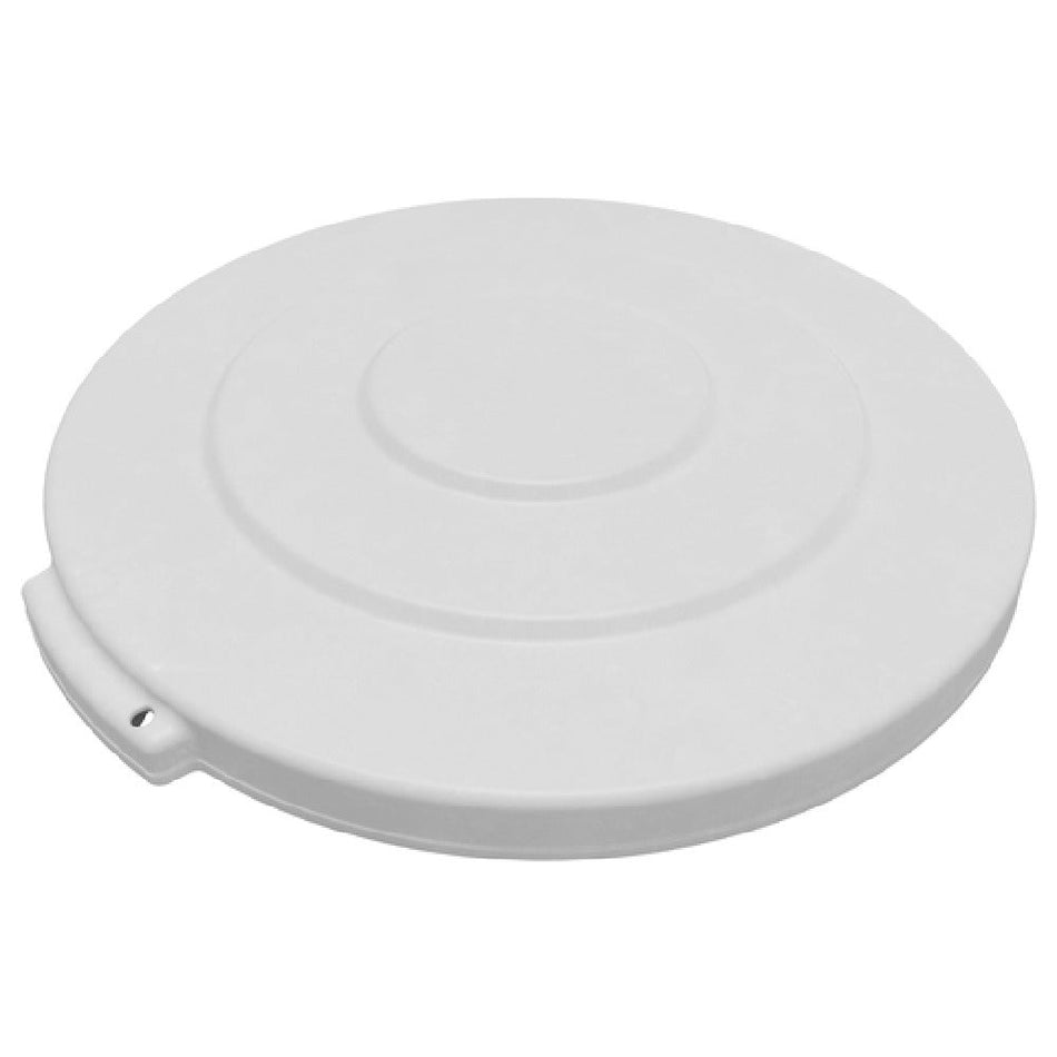 Carlisle 84102102 19-4/5 Inch Round Waste Bin Trash Container Lid White Polyethylene Heavy-duty