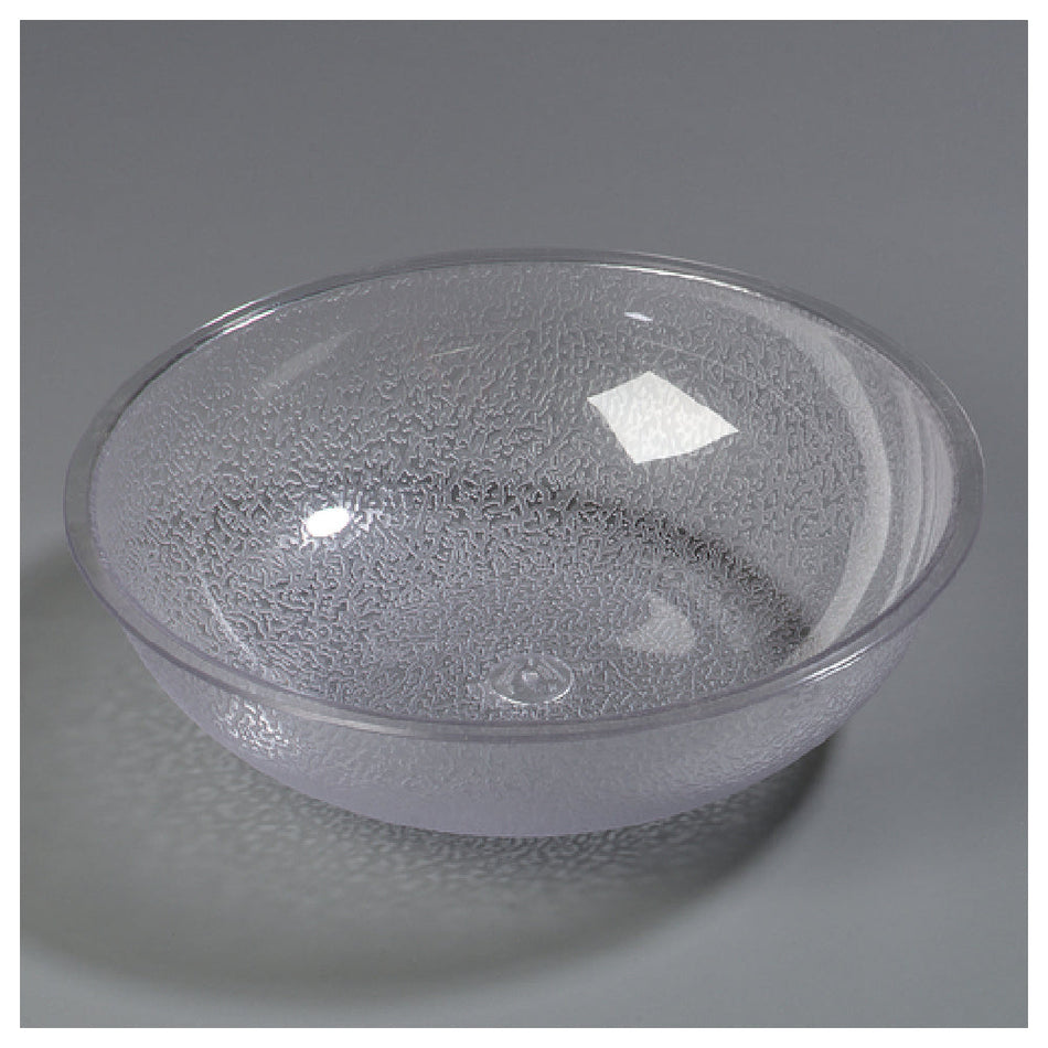 Carlisle 721007 10 Inch Diameter Clear Salad Bowl 3 Quart Pebbled Polycarbonate