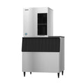 Hoshizaki F-2001MWJ/B-700SF/HS-2034 2043 lb/Day Flake Commercial Ice Machine & Ice Maker with Bin, Water Cooled, 700 lb Storage, 208/230V