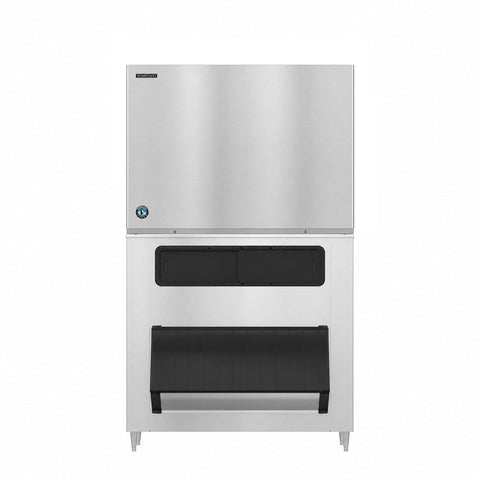 Hoshizaki KM-1301SWJ3/B-1150SS 1360 lb/Day Crescent Cube Commercial Ice Machine & Ice Maker with Bin, Water Cooled, 1148 lb Storage, 208/230V