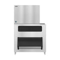 Hoshizaki KM-1301SWJ/B-1500SS 1247 lb/Day Crescent Cube Commercial Ice Machine & Ice Maker with Bin, Water Cooled, 1500 lb Storage, 208/230V