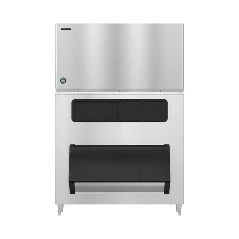 Hoshizaki KM-1301SWJ3/B-1500SS 1360 lb/Day Crescent Cube Commercial Ice Machine & Ice Maker with Bin, Water Cooled, 1500 lb Storage, 208/230V