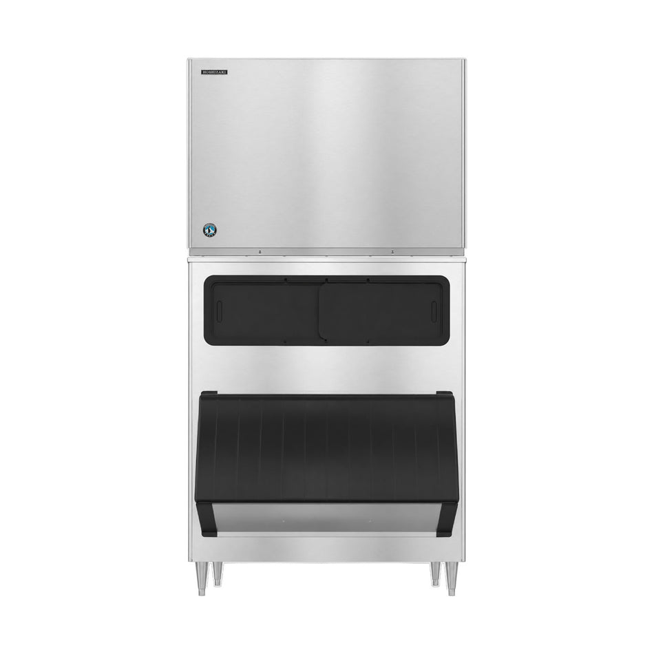 Hoshizaki KM-1601SWJ3/B-1150SS 1671 lb/Day Crescent Cube Commercial Ice Machine & Ice Maker with Bin, Water Cooled, 1148 lb Storage, 208/230V