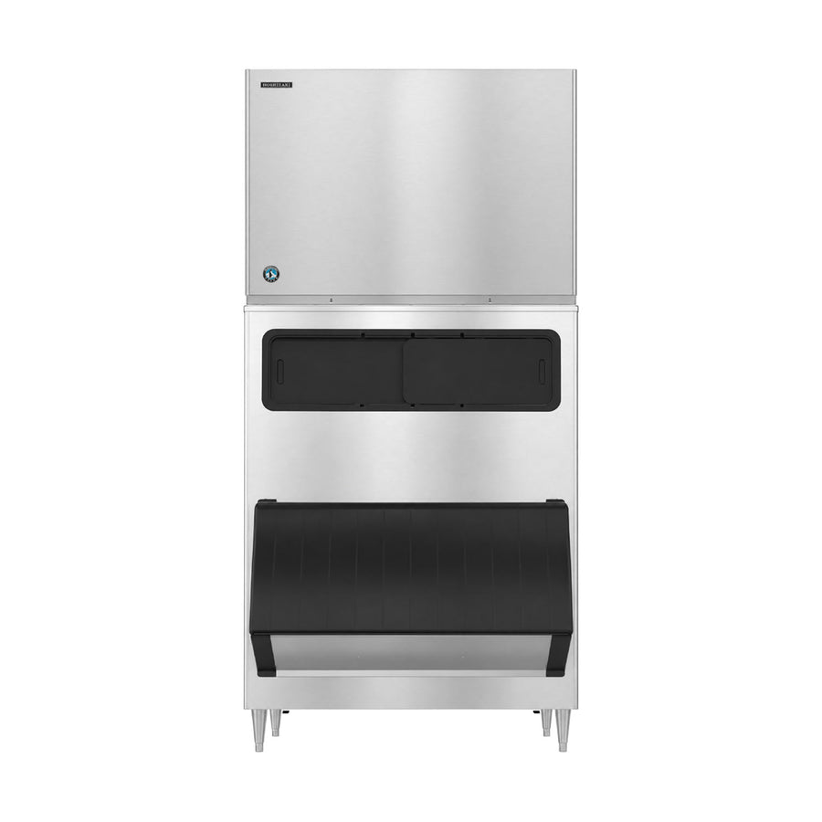 Hoshizaki KM-1601SWJ3/B-1300SS 1671 lb/Day Crescent Cube Commercial Ice Machine & Ice Maker with Bin, Water Cooled, 1304 lb Storage, 208/230V