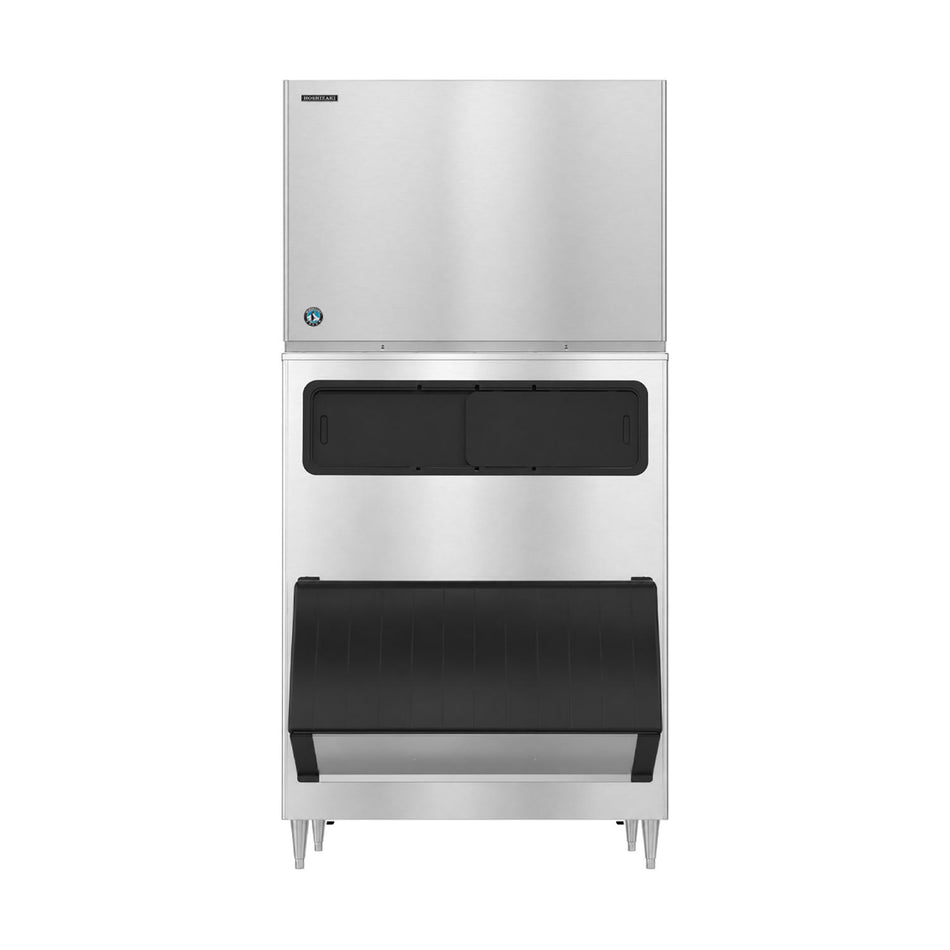 Hoshizaki KM-1601SWJ3/B-1300SS 1671 lb/Day Crescent Cube Commercial Ice Machine & Ice Maker with Bin, Water Cooled, 1304 lb Storage, 208/230V