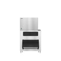 Hoshizaki KM-1601SWJ3/B-1500SS 1671 lb/Day Crescent Cube Commercial Ice Machine & Ice Maker with Bin, Water Cooled, 1500 lb Storage, 208/230V
