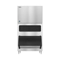 Hoshizaki KM-1601SWJ/B-1150SS 1660 lb/Day Crescent Cube Commercial Ice Machine & Ice Maker with Bin, Water Cooled, 1148 lb Storage, 208/230V