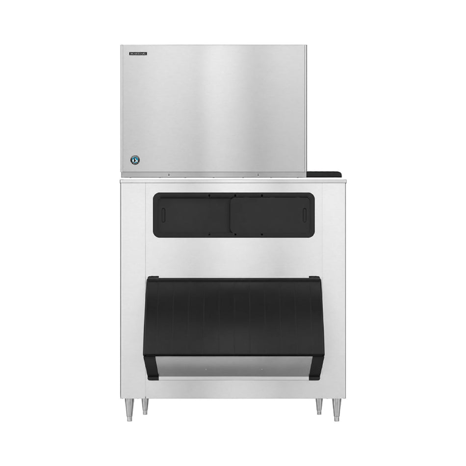 Hoshizaki KM-1601SWJ/B-1500SS 1660 lb/Day Crescent Cube Commercial Ice Machine & Ice Maker with Bin, Water Cooled, 1500 lb Storage, 208/230V