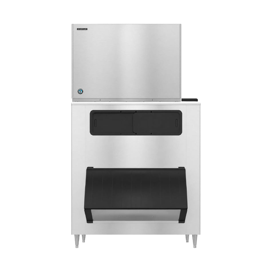 Hoshizaki KM-1601SWJ/B-1650SS 1660 lb/Day Crescent Cube Commercial Ice Machine & Ice Maker with Bin, Water Cooled, 1605 lb Storage, 208/230V