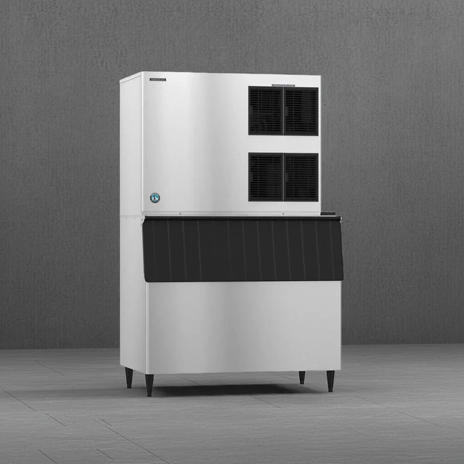 Hoshizaki KM-1900SWJ3/B-800SF 1880 lb/Day Crescent Cube Commercial Ice Machine & Ice Maker with Bin, Water Cooled, 800 lb Storage, 208/230V