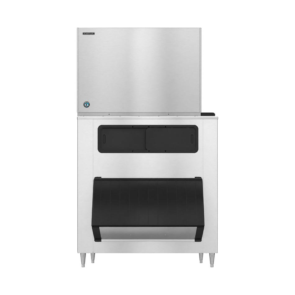 Hoshizaki KM-1900SWJ/B-1500SS 1880 lb/Day Crescent Cube Commercial Ice Machine & Ice Maker with Bin, Water Cooled, 1500 lb Storage, 208/230V